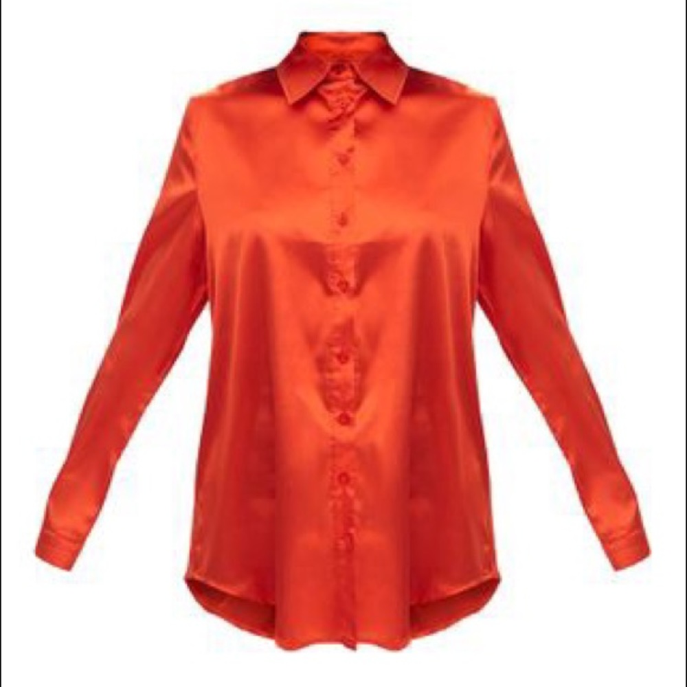 Satin button-down top